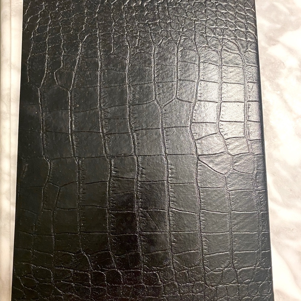 NWT Neiman Marcus Black Crocodile Embossed Leather Lined journal